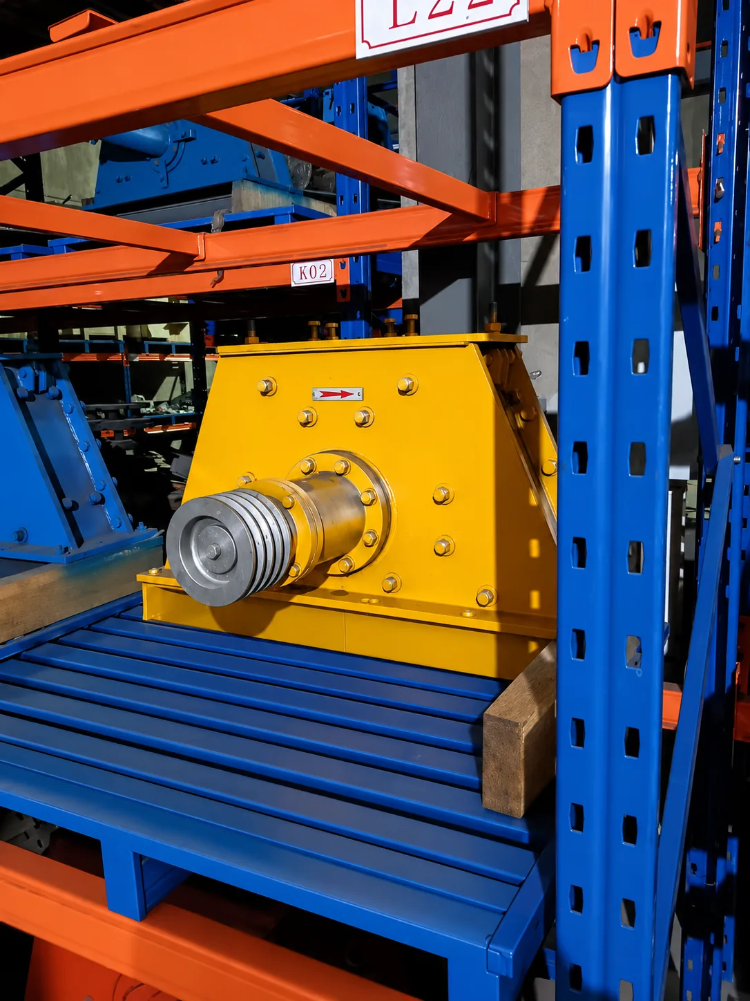 Belt driven blast wheel assembly in Xindong spare parts inventory