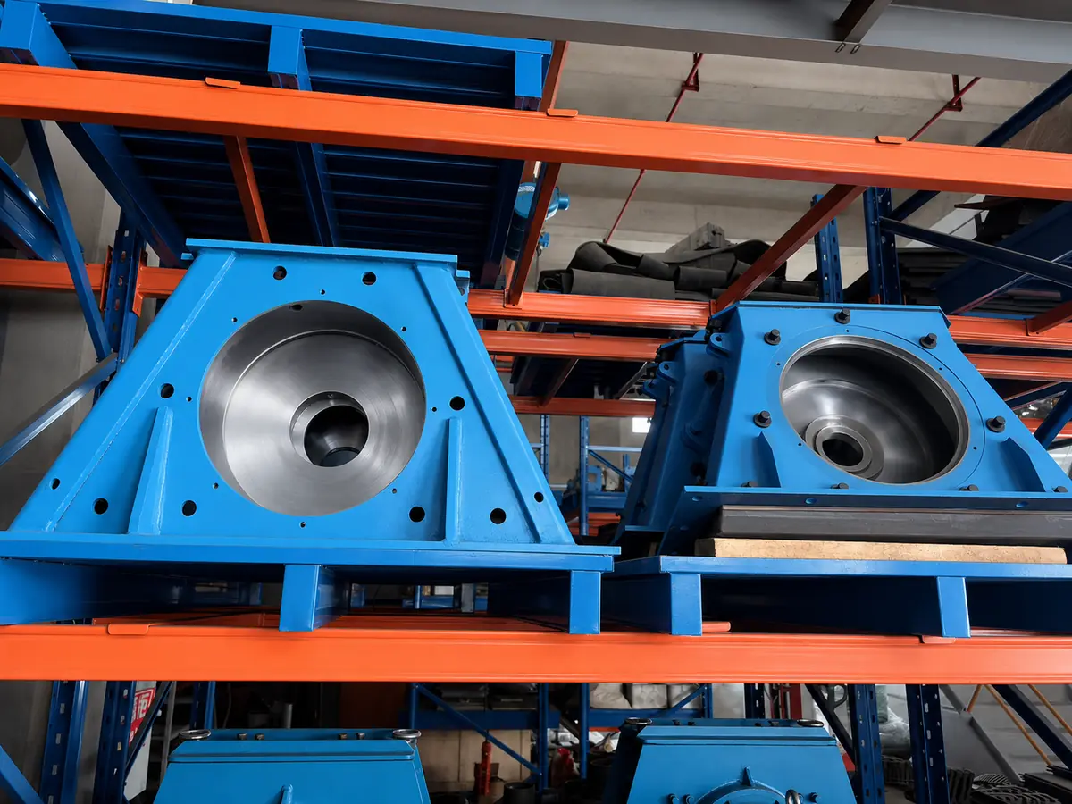 Blast wheel assembly housings and common spare parts