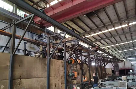 Chassis frame shot blasting line documented during a domestic upgrade project