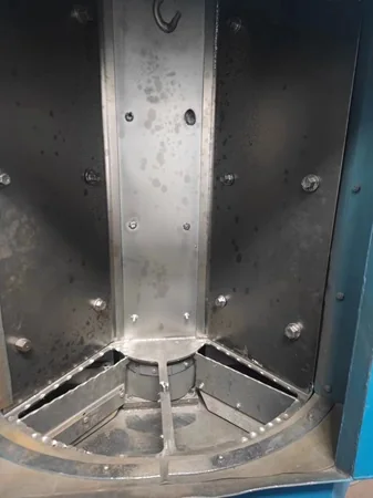 Interior of drill-pipe cleaning equipment documented for fitment review