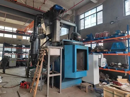 Work in progress on drill-pipe cleaning equipment during a domestic project