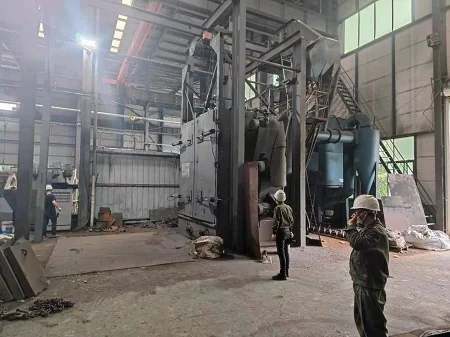 Installation position review on hook-type shot blasting equipment