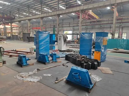 Parts prepared for a hook-type shot blasting equipment project