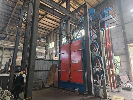 Hook-type shot blasting equipment documented after a domestic project