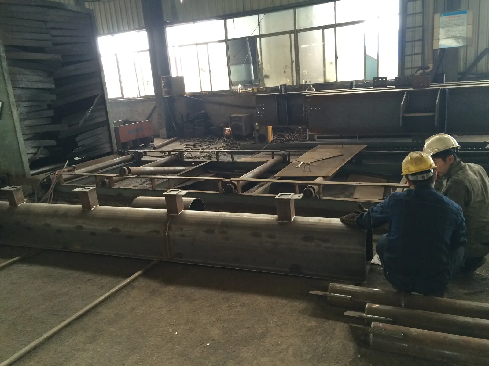 Existing shot blasting equipment documented during a domestic component upgrade project