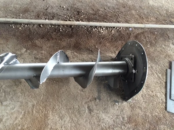 Screw conveyor component documented during the same domestic equipment project