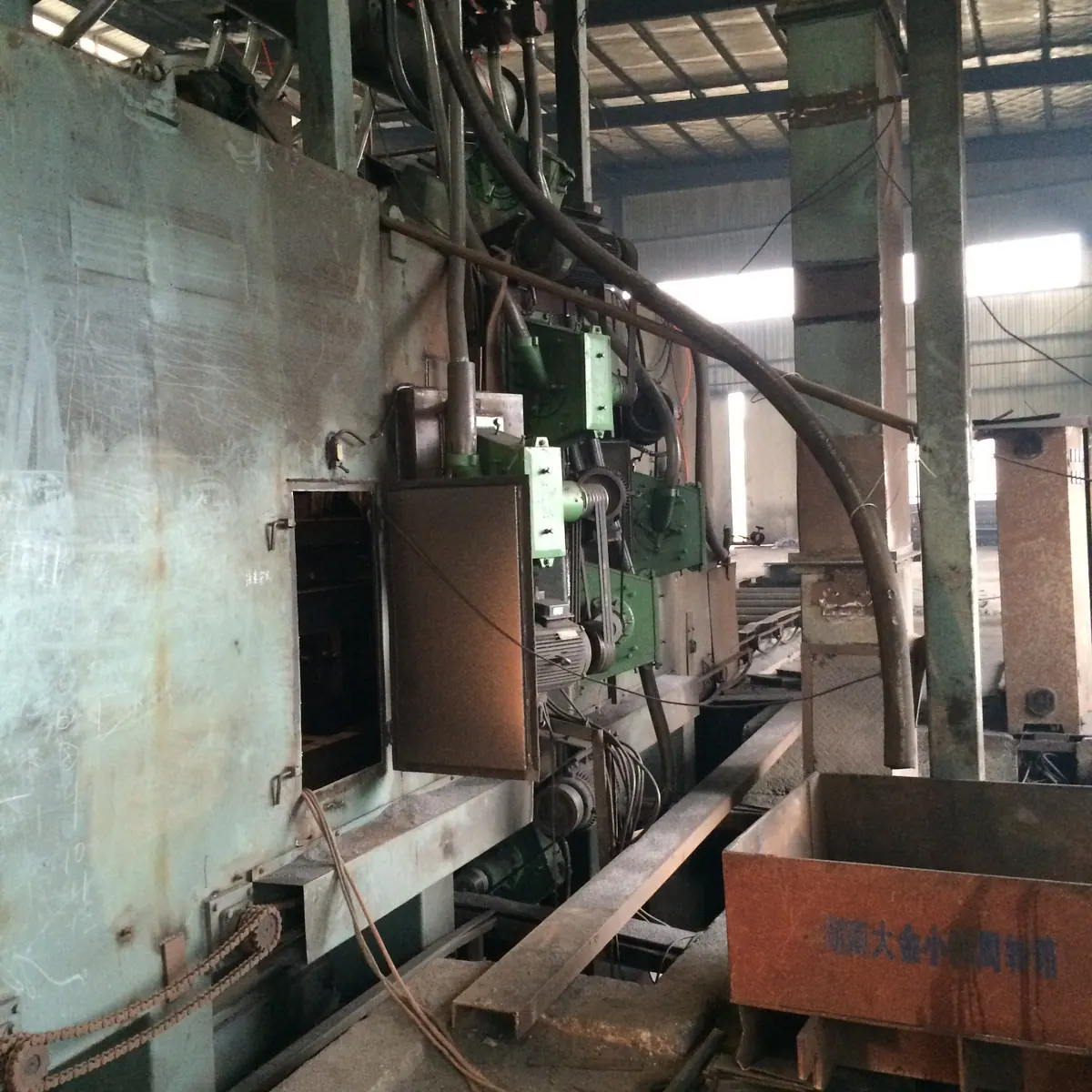 Existing shot blasting equipment documented as context for replacement part identification